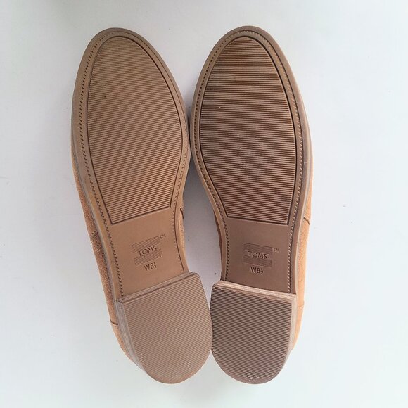 Toms Shaye Caramel Brown Suede Low Ankle Slip On Loafers Women's Size 8.5 - Picture 11 of 13